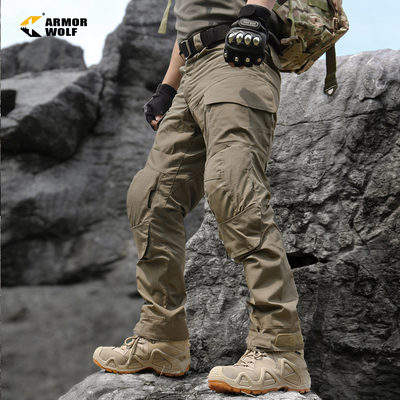 户外军鸟卡其色工装裤美军战术裤
