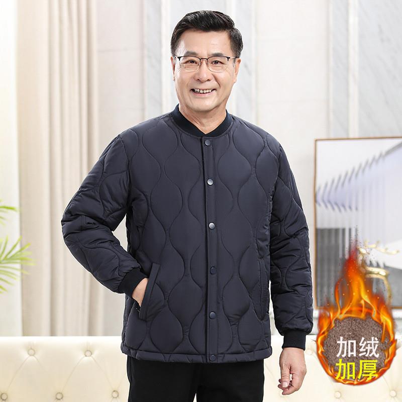 临蔡中老年人秋冬装外套内胆男宽松爷爷小棉袄内外穿加厚爸爸棉衣