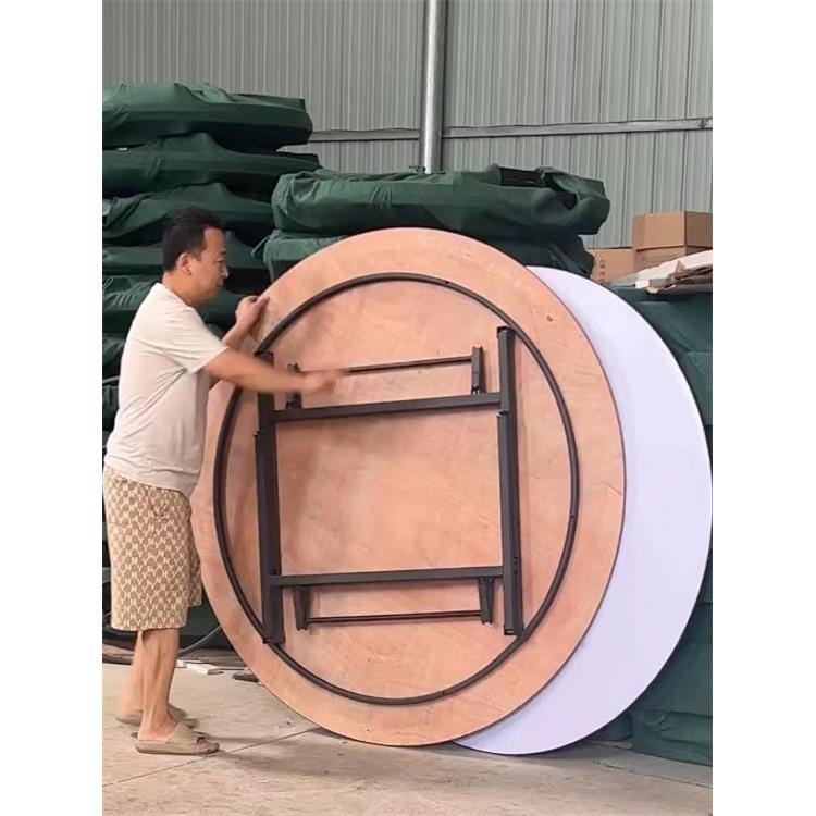 酒店折叠餐桌椅宴会厅酒席圆台面饭店包厢10人15人20人大圆桌家用