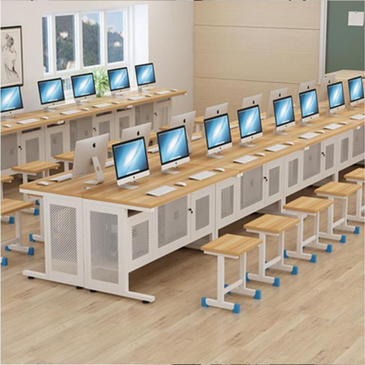 微机室培训桌机房电脑桌子学校云桌面一体机桌椅实训室双人电脑桌