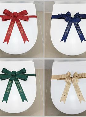 样板房卫生间马桶装饰拉花酒店坐便器盖卫浴展厅蝴蝶结捆绑花摆设