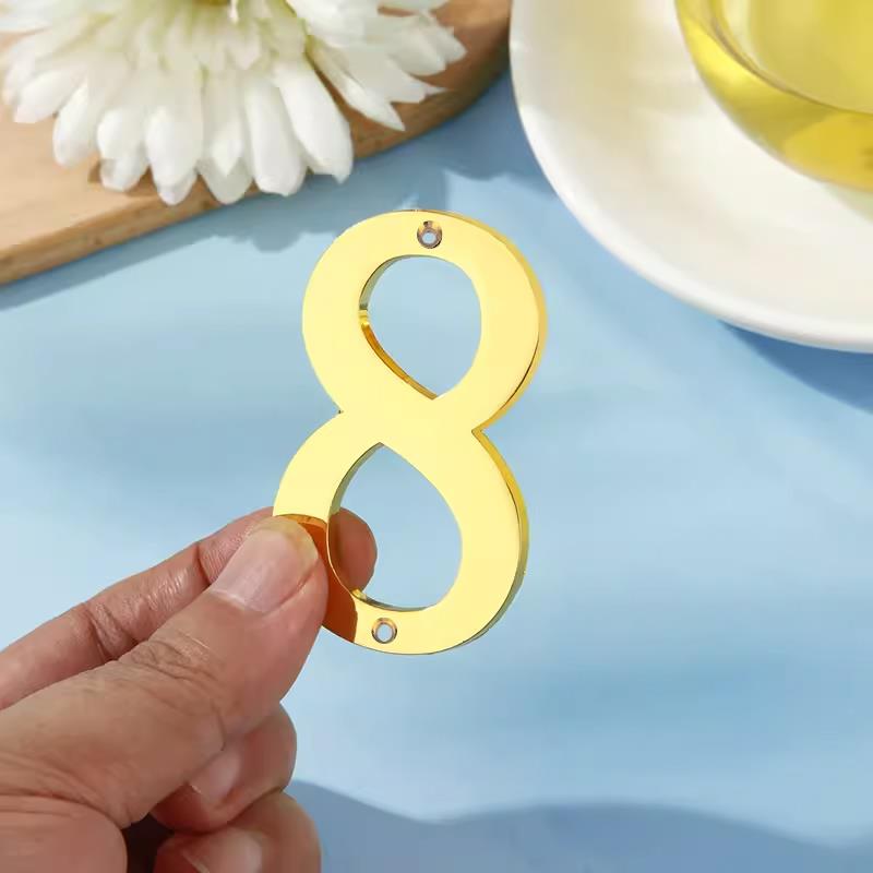 金色大号数字门牌号码金属打孔家居商用柜门标识牌酒店餐厅门牌号
