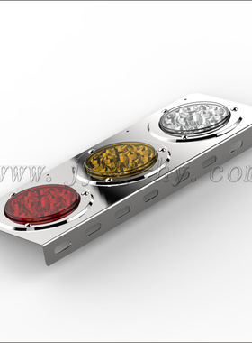 中集4寸挂车尾灯24v三色LED后尾灯总成刹车警示倒车灯三联后尾灯