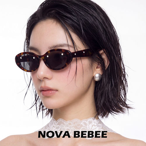 【新品上线】NOVABEBEE复古圆框猫眼珍珠玳瑁板材墨镜防紫外线