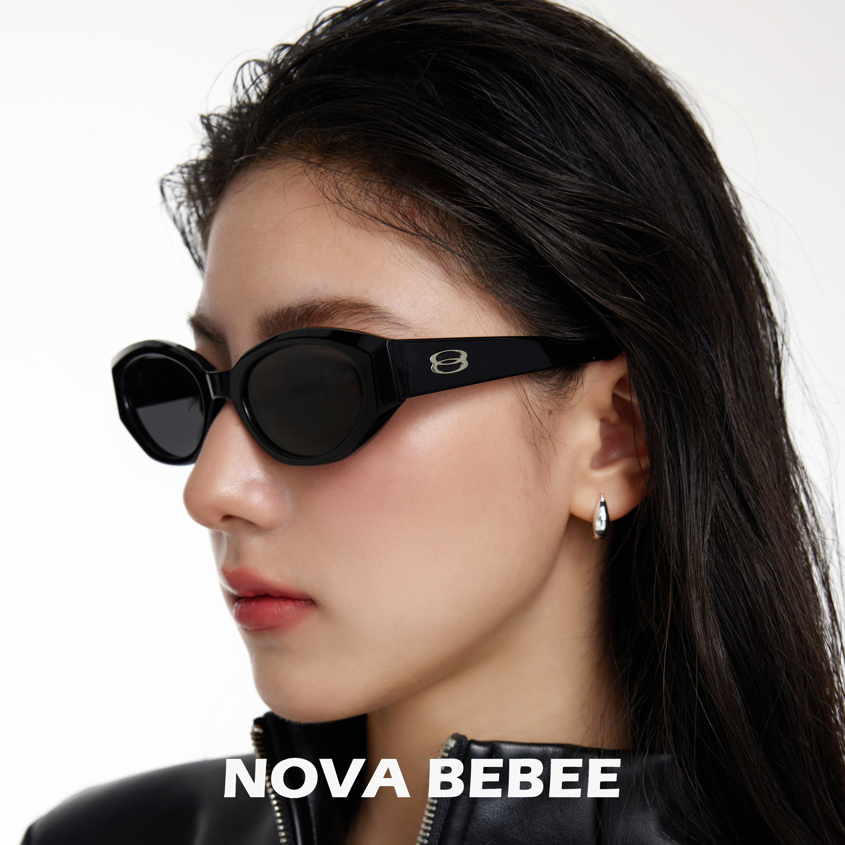「李昀锐同款」NOVABEBEE复古猫眼墨镜男女同款高级感防晒太阳镜