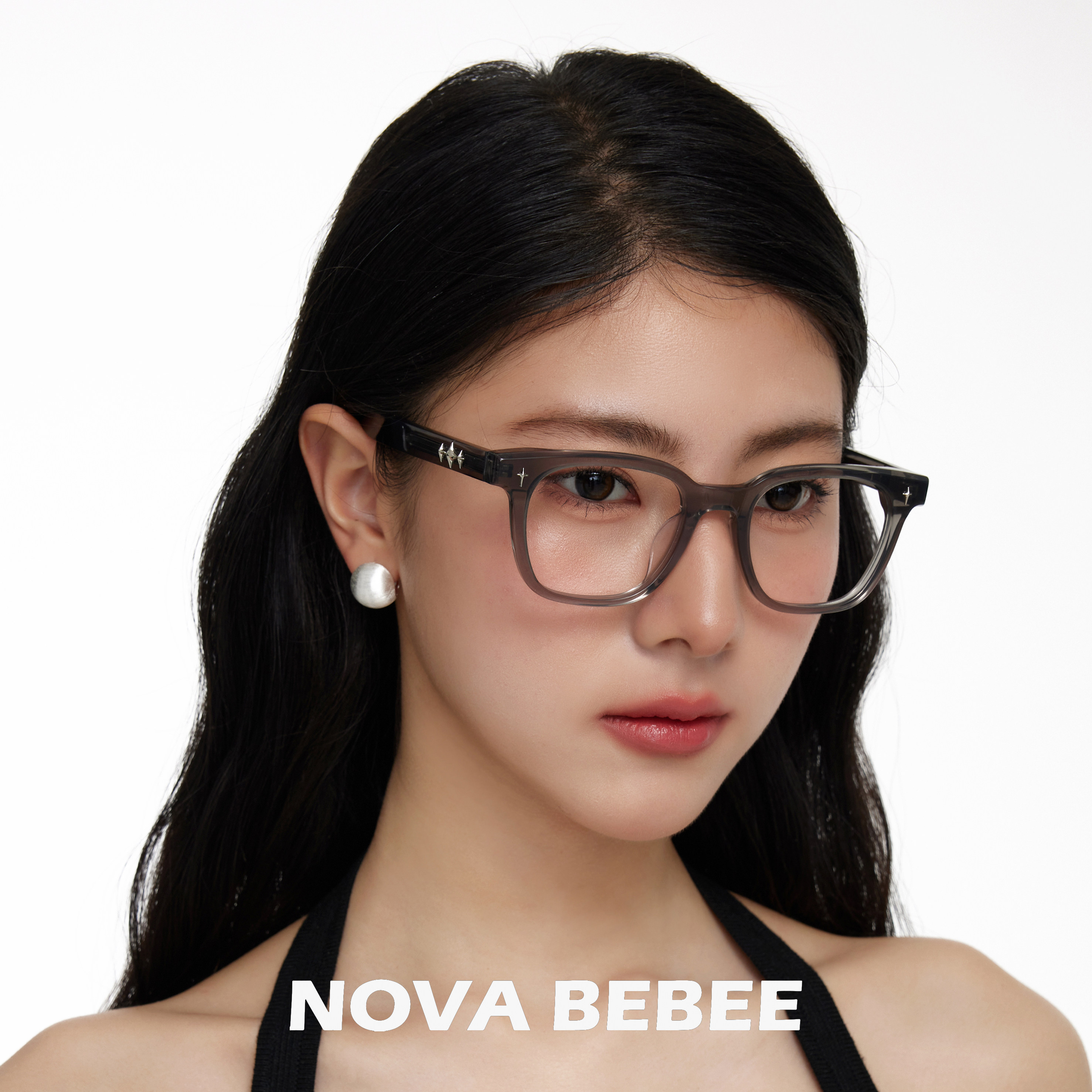 「明星同款」NOVABEBEE星星大框眼镜显脸小高级感防蓝光近视镜