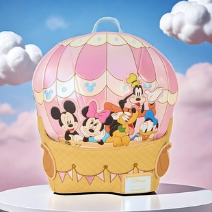 Loungefly迪士尼米老鼠米奇米妮热气球正版 周边双肩包女迷你背包