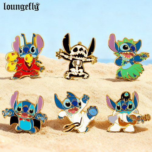 星际宝贝史迪仔周边金属徽章盲盒