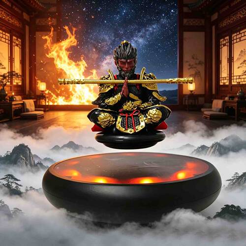 磁悬浮悟空摆件蓝牙音响七彩发光旋转朋友礼物桌面禅意黑科技礼品