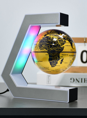 2025磁悬浮摆件学生礼品俄文中文英文创意自转发光磁悬浮地球仪