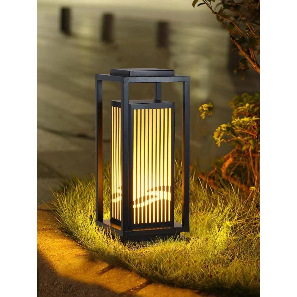 草坪灯新中式不锈钢草地灯小区别墅花园公园户外云石景观灯柱头灯