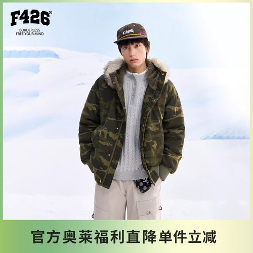 F426毛领连帽派克棉服