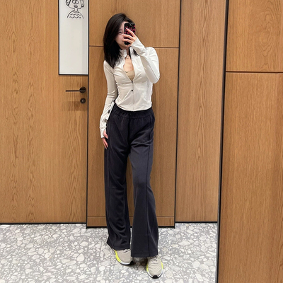 螺纹裤，休闲裤，阔腿裤