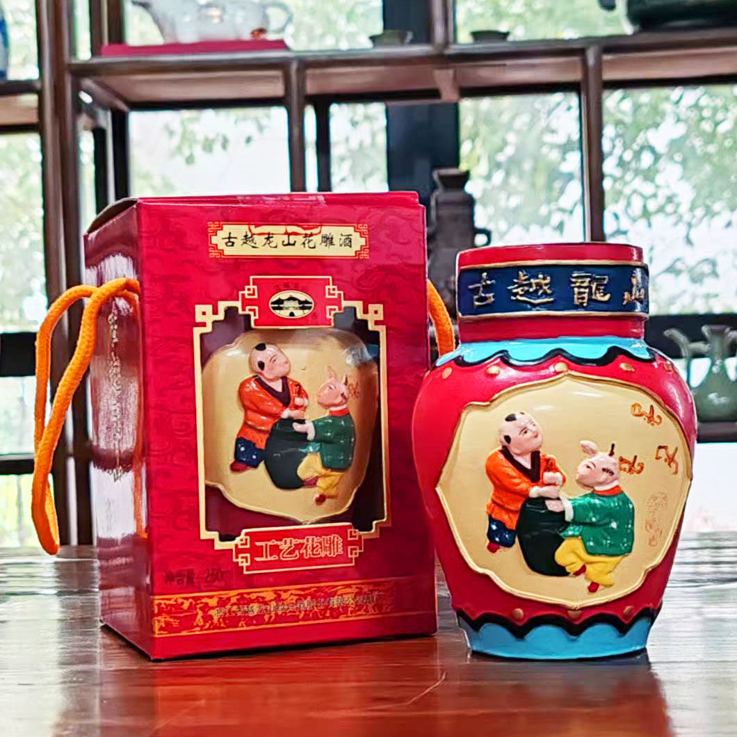 绍兴花雕酒古越龙山工艺浮雕工艺花雕酒 250ML/坛