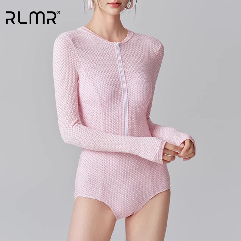 RLMR轻奢泳衣泡温泉女海边度假2026新款连身保守遮肚显瘦长袖泳装