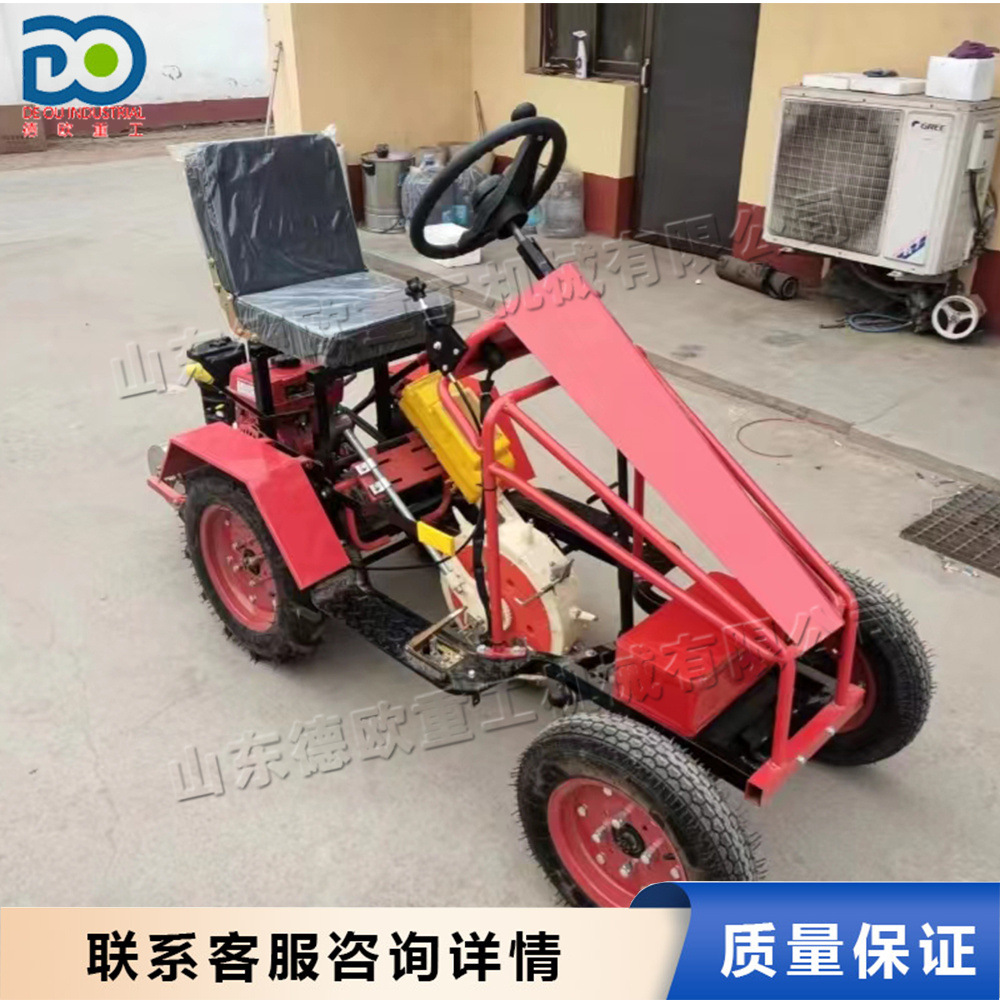 小型汽油座驾式播种机 玉米大豆黄豆种植机 四轮农作物种子点播机