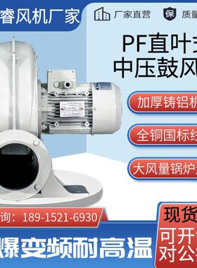 PF-隔热型直叶式鼓风机吹风送料 750w吸铜箔纸用中压离心节能风机