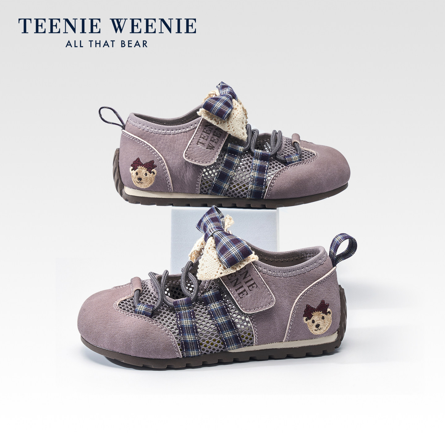 TeenieWeenie童鞋女童蝴蝶结芭蕾舞公主鞋2026夏季网面透气玛丽珍