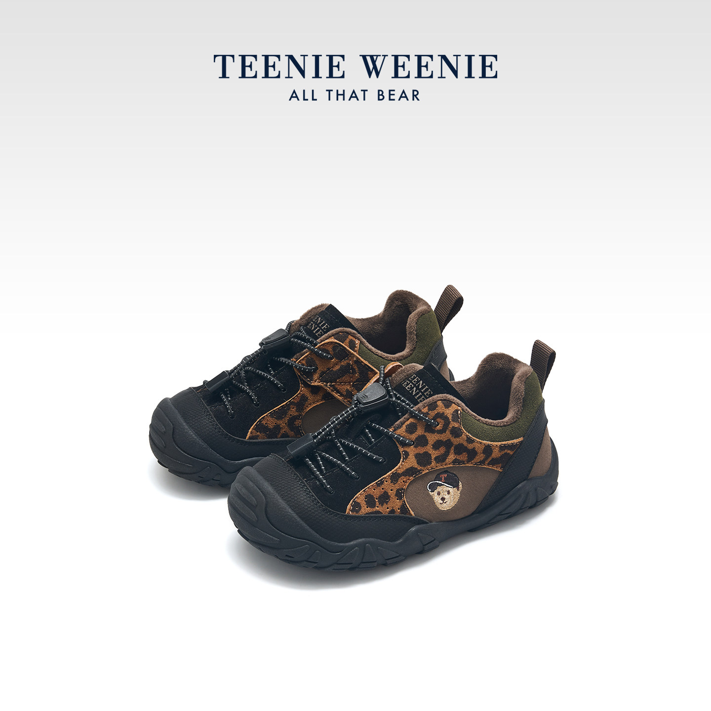 TeenieWeenie小熊26冬款棉鞋加绒保暖运动鞋户外男女童宝宝鞋宽楦