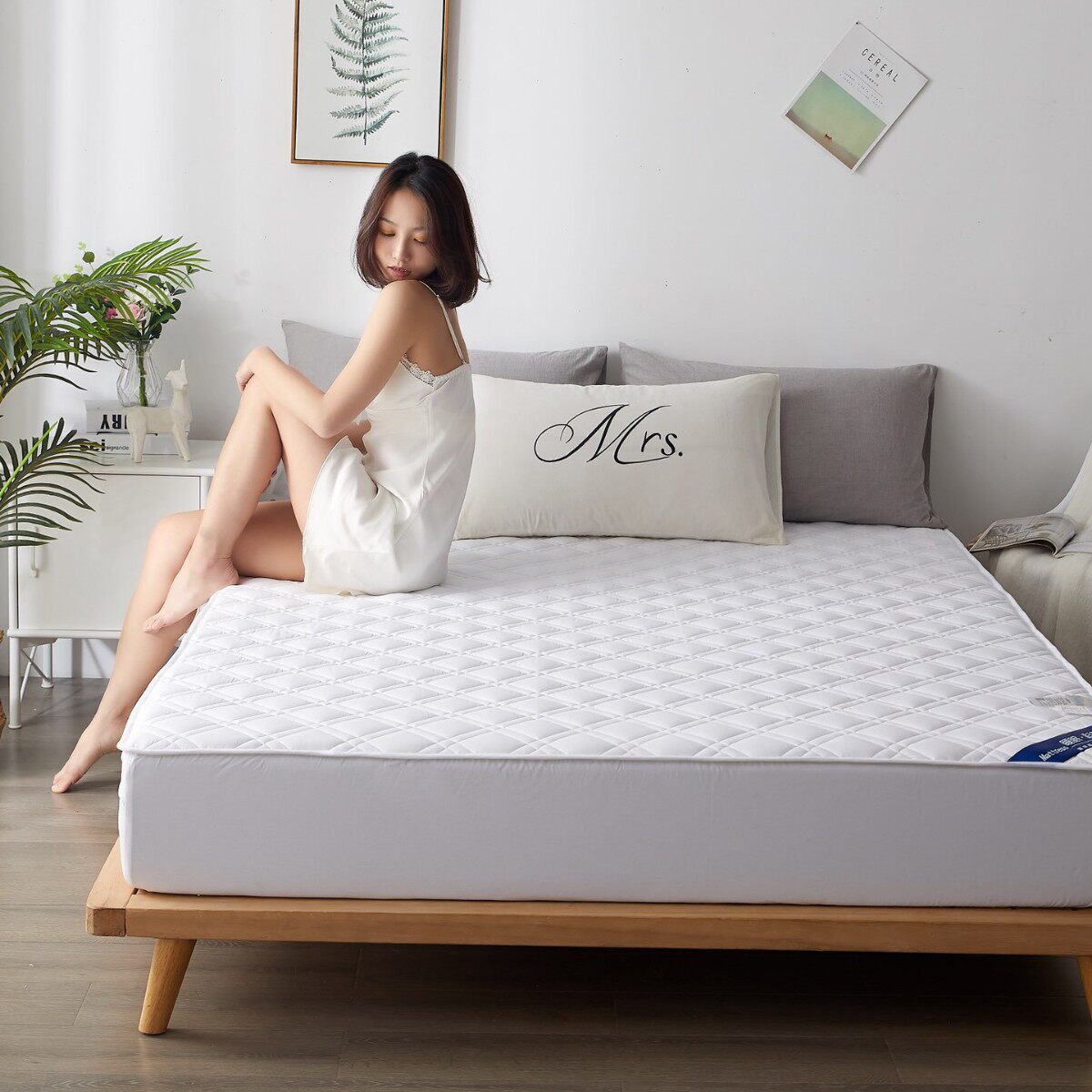 全棉抗菌床褥式床笠床垫套罩全包床笠纯棉夹棉可折叠床套保护套