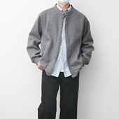 格集家日潮华夫格针织开衫 复古学院风宽松休闲纯色纽扣外套25619