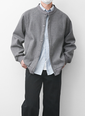 格集家日潮华夫格针织开衫复古学院风宽松休闲纯色纽扣外套25619