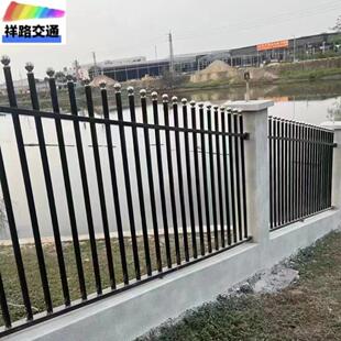 围墙护栏锌钢护栏厂家围墙护栏栅栏三横杆小区工厂锌钢护栏
