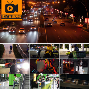城市上班外卖骑手打工人夜生活孤独无助社会奔波忙碌下班视频素材