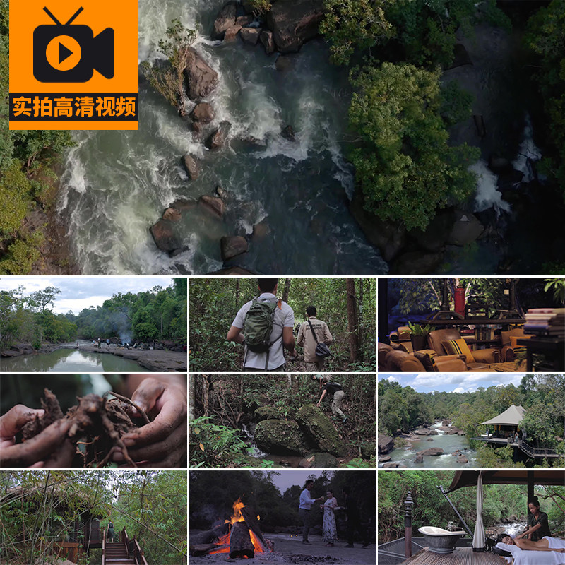东南亚森林酒店休闲娱乐马尔代夫巴厘岛旅游度假酒店实拍视频素材