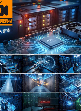 大数据机房云计算机中心服务器云存储智能信息处理网络AI视频素材