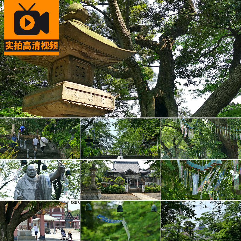 4K日本东京人文文化神社寺庙寺院风铃旅游风景点景区实拍视频素材