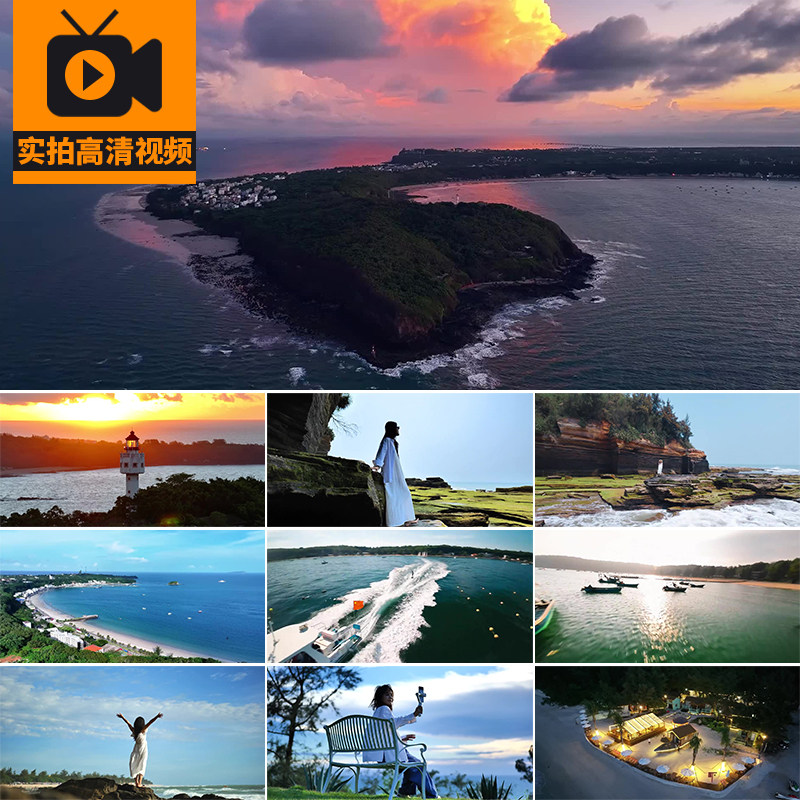 广西北海涠洲岛海潮海浪旅游风景点人文旅拍景点实拍高清视频素材