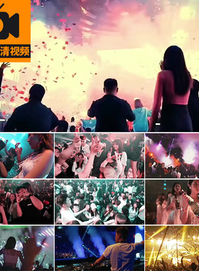 酒吧KTV唱歌蹦迪跳舞热舞现场气氛围夜店舞曲DJ动感打碟视频素材
