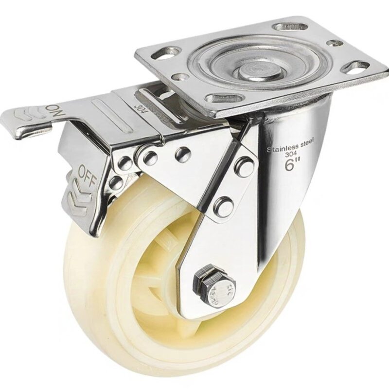 厂家制造.尼龙刹车轮--工位器具车脚轮-不绣钢万向轮.