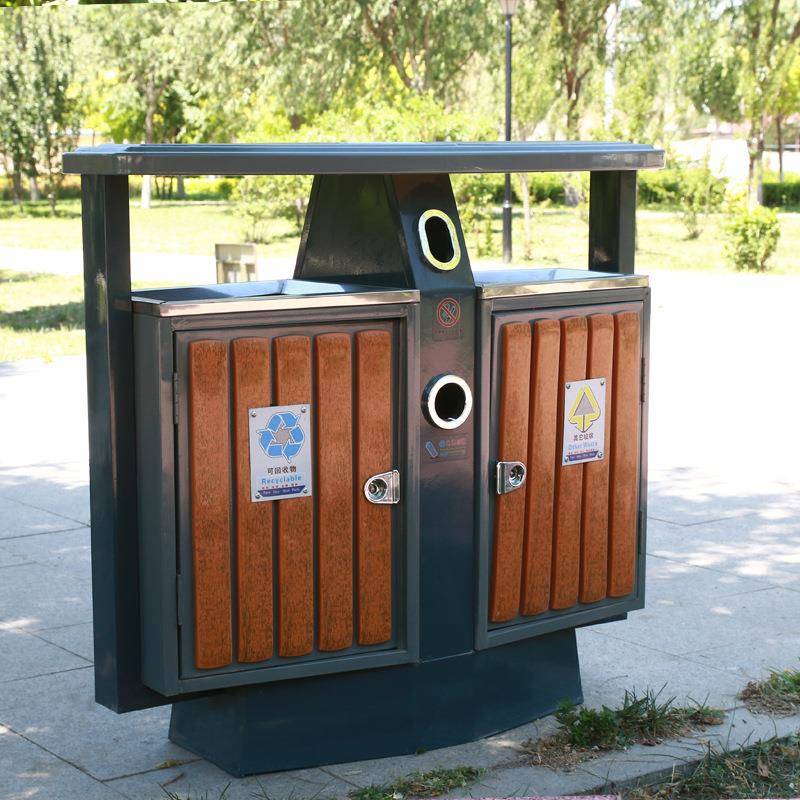 厂家户外环保垃圾桶可分类加厚钢材垃圾箱小区公园景区果皮箱