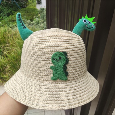 男宝宝帽子夏季男童草帽婴儿防晒帽大帽檐儿童遮阳一岁渔夫凉帽