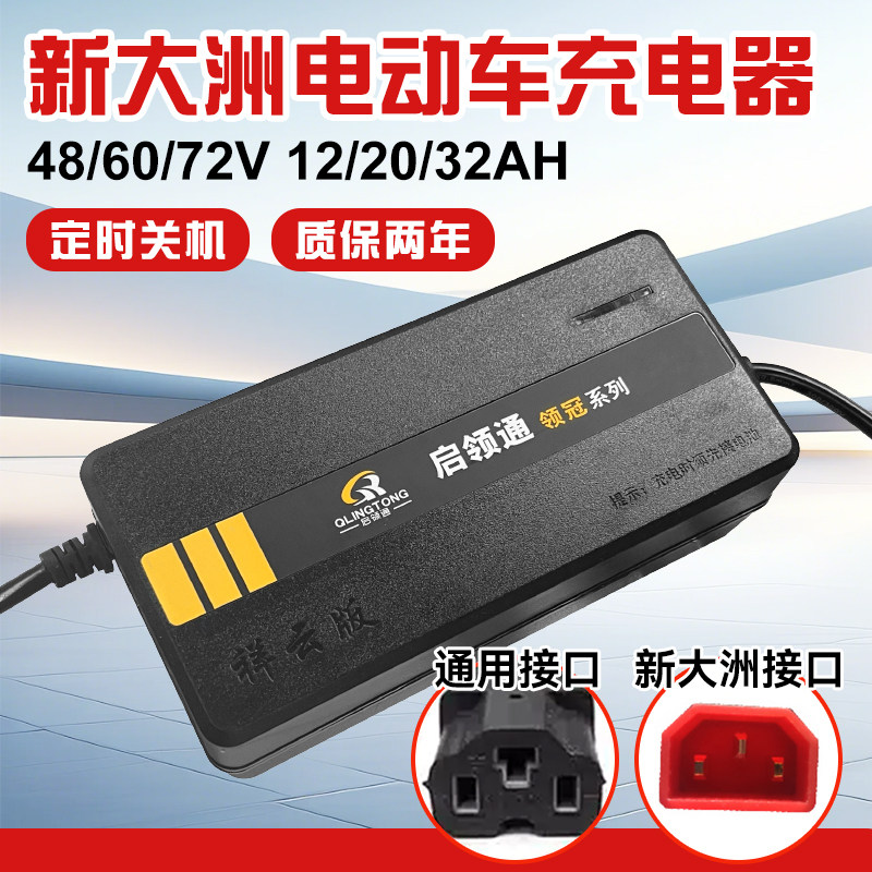 新大洲专用电动车充电器48/60/72v12/20ah电瓶车电车铅酸电池