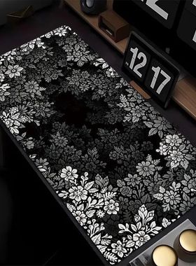 景深印花鼠标垫超大高级感男生定制办公电脑桌垫子键盘垫锁边防滑