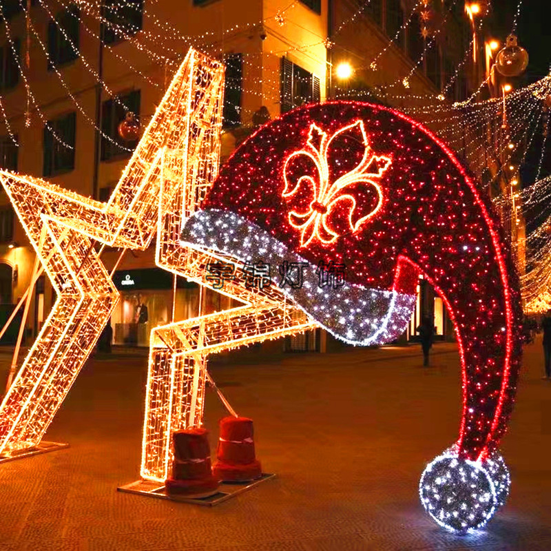 LED五角星月亮组合 蝴蝶造型灯、梦幻灯光节展览用 户外造型灯