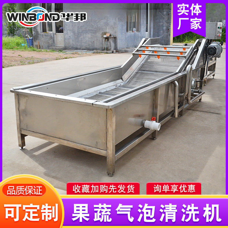 厂家供应 香菇清洗加工生产线 全自动鼓泡清洗设备 不锈钢材质
