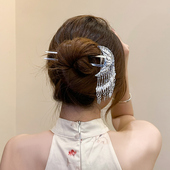 贵州苗族苗银头饰侗族步摇发簪苗疆少女小月牙款 吊坠发簪古装 汉服