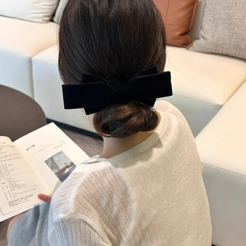 许妍同款日常高级丝绒蝴蝶结~ 发夹女后脑勺发饰头饰少女边夹弹簧