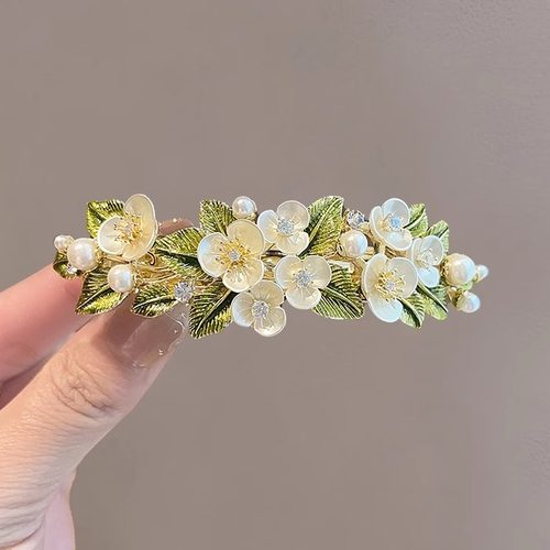 名狐新款高级感玉兰花半夹发夹