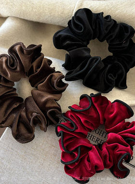 复古简约丝绒大肠发圈头绳女生2026年新款皮筋女扎头发绳优雅皮套