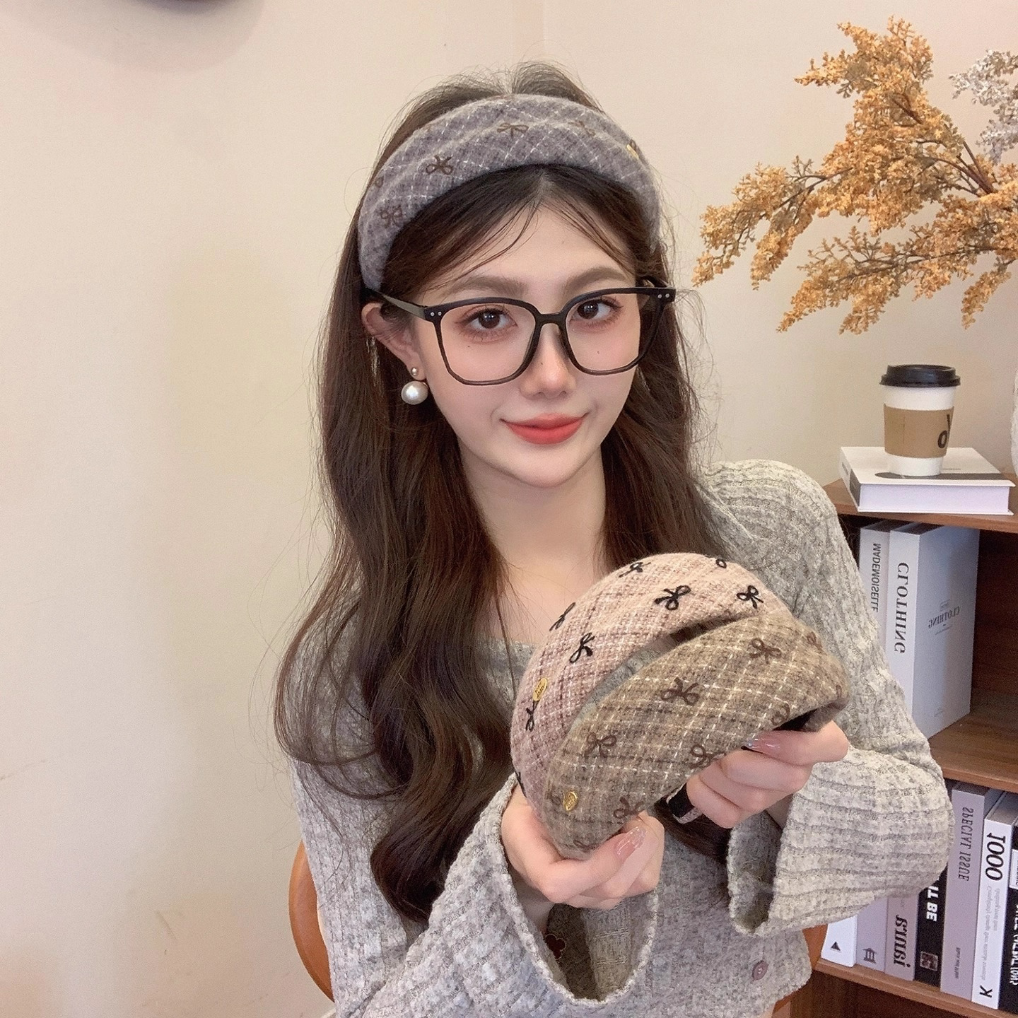 2025新款韩版格子蝴蝶结发箍