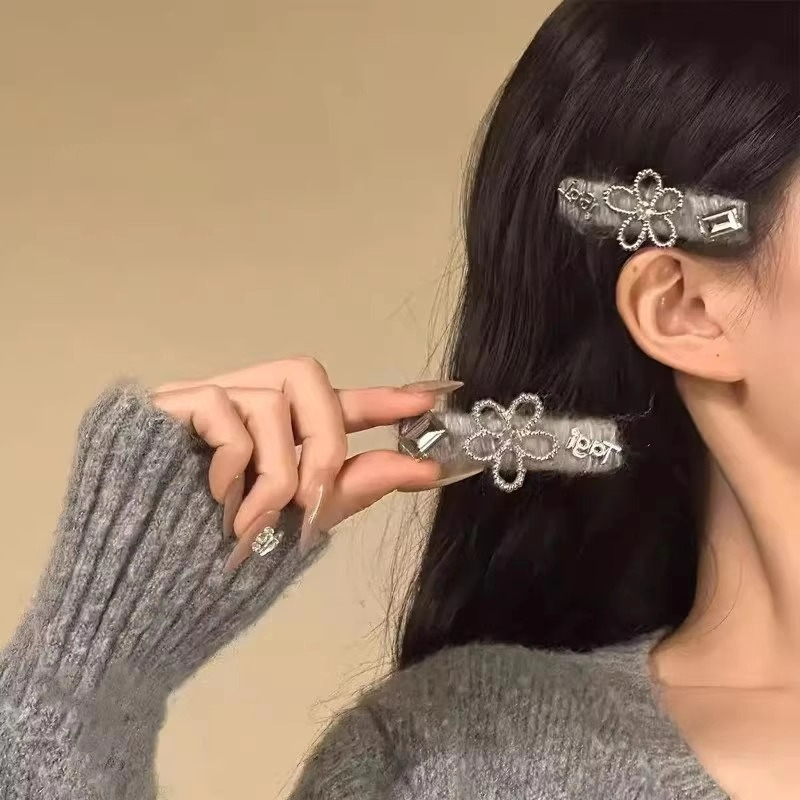 轻奢ns风半岛梨泰院甜酷银灰色花朵少女发夹侧边刘海发饰发卡女,饰品/流行首饰/时尚饰品新,发饰,淘宝优惠券,粉丝福利购,淘宝优惠卷