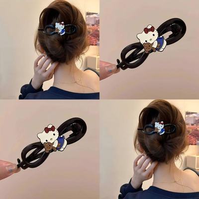 名狐超可爱凯蒂猫一字发夹扭扭夹