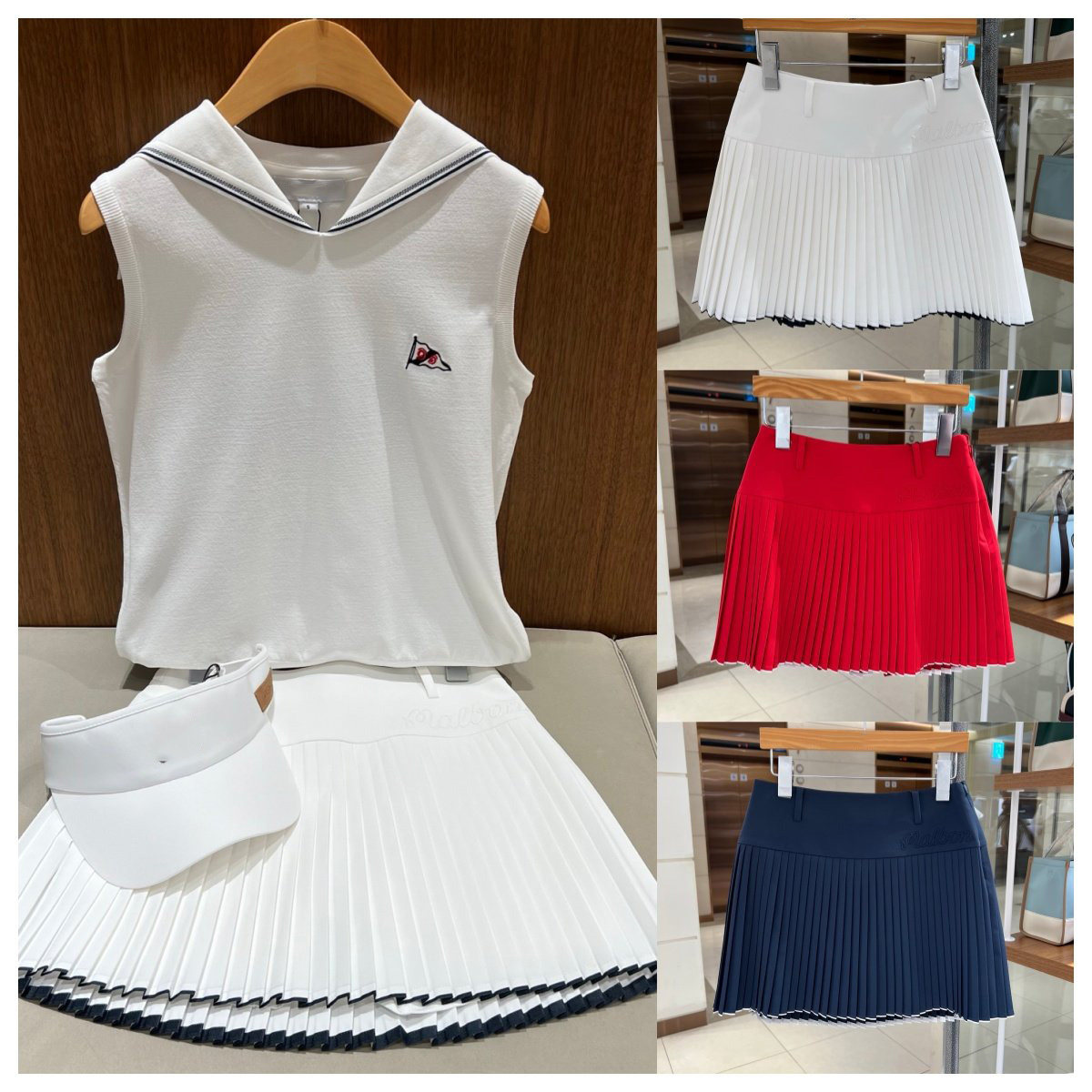 韩国高尔夫球服女士短裙26春夏气质百搭字标半身裙防走光百褶裙子