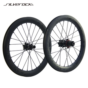 SILVEROCK SR38C碳纤维轮组18寸355碟刹圈刹鸟车折叠自行车轮组