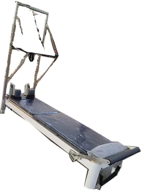 JS-M047拉提大器械核心床铝合金中脚低脚平床全轨道小白床半高架